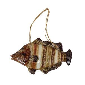 Mid-20th Century Majolica Fish Wall Sculpture, Vallauris, France